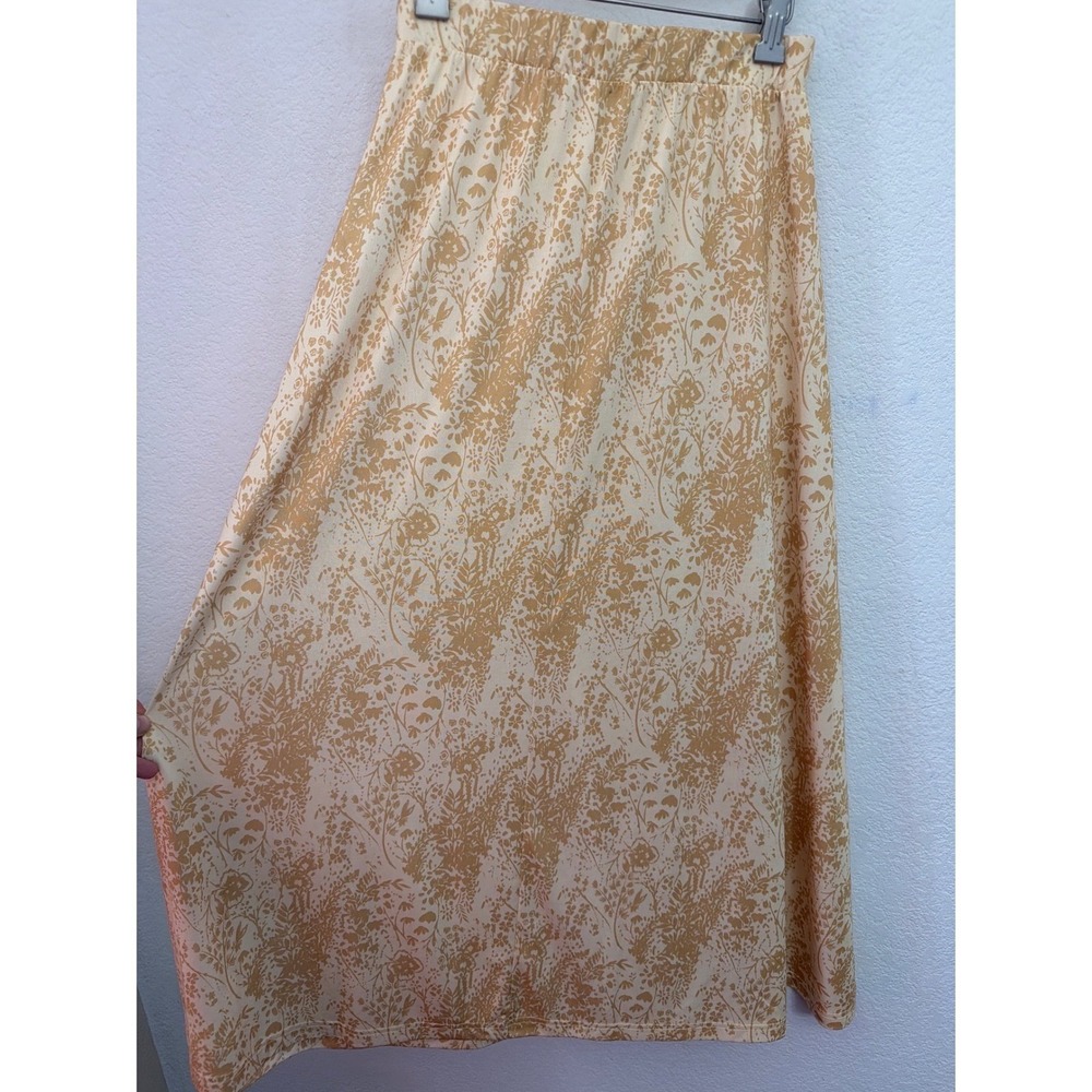 Ilse Jacobsen Hornbaek Yellow Floral Maxi Skirt Nice 6370 Wild Stretch Jersey‎ S